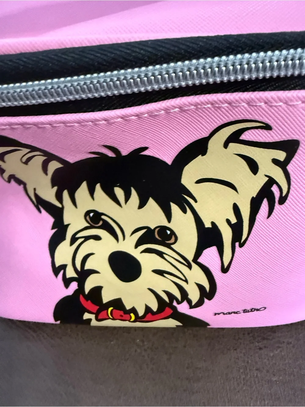 Mark Tetro Yorkie Yorkshire Terrier Makeup Bag EUC